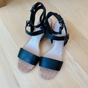 MNG Mango Double Ankle Strap Leather Sandals NWOB